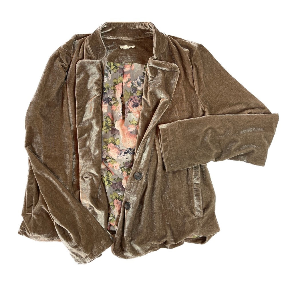 MYSTREE Velvet brown jacket size:large